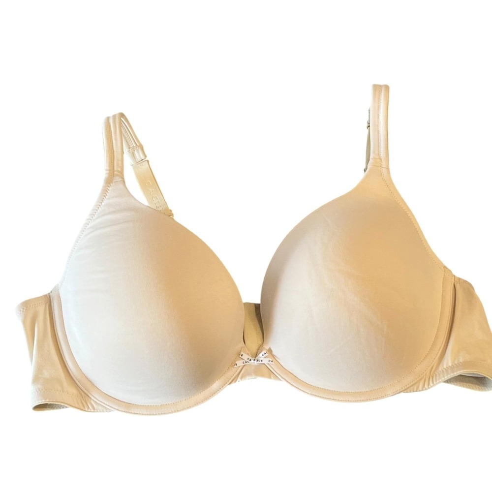 Cacique Boost Plunge Bra 44D Ivory Full Coverage Padded Underwire